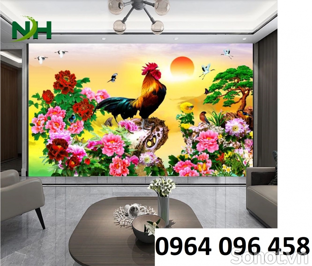 Tranh gạch 3d phong thủy phòng khách - JHF4