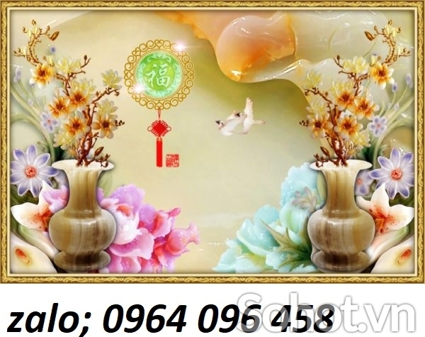 Tranh gạch 3d dán tường phòng khách - BVV65