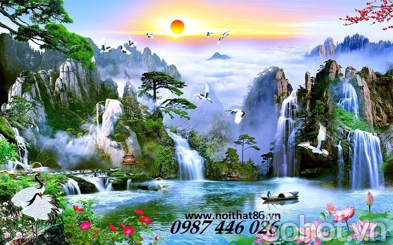 Gạch tranh thác nước HP98233