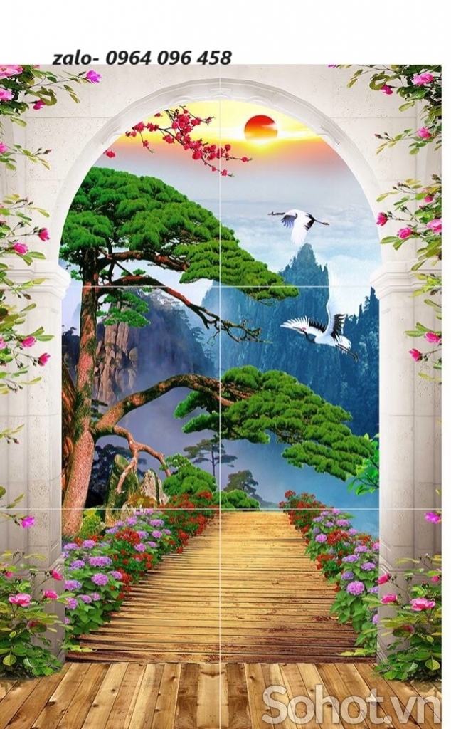 Tranh gạch 3d trang trí phòng khách - hành lang - XVC44