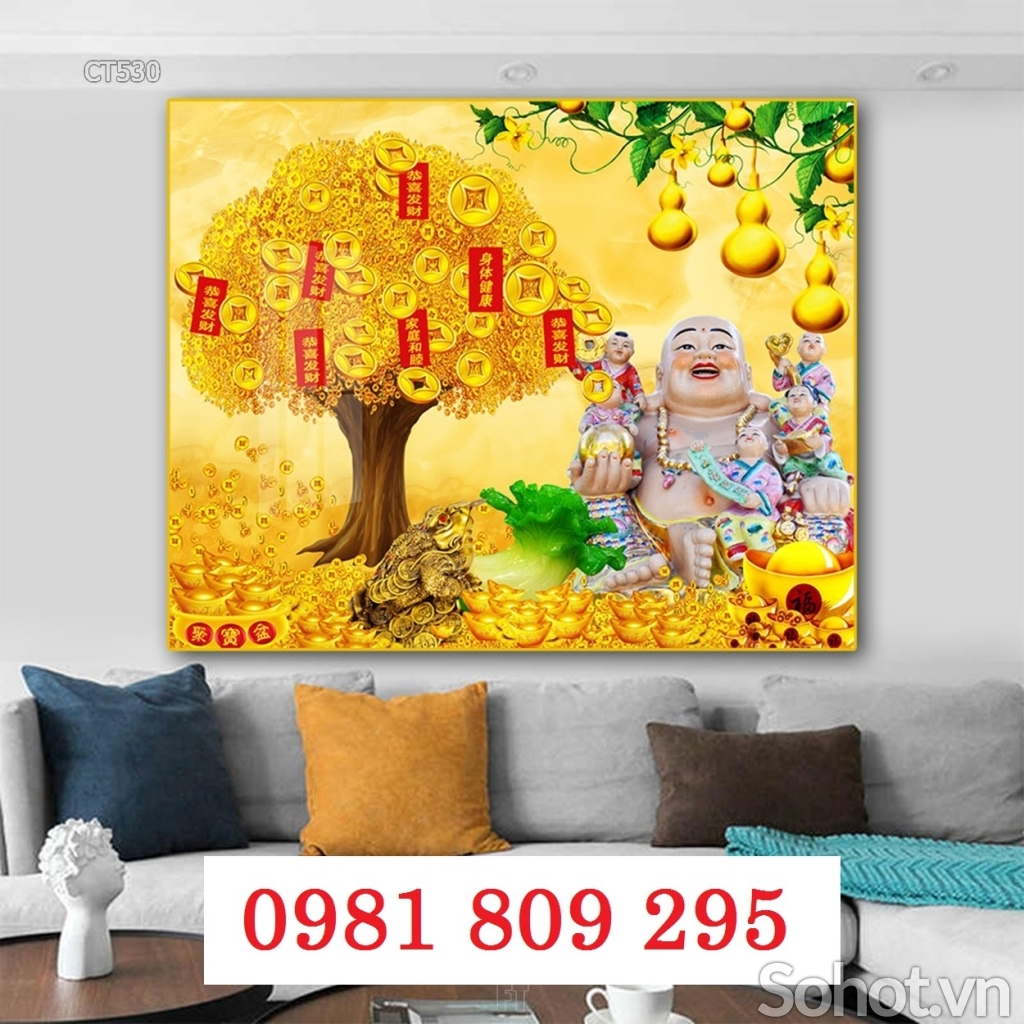 Tranh gạch cây kim tiền đẹp 3d