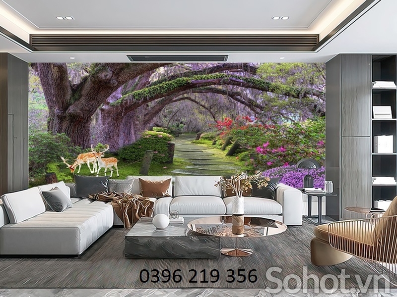 Tranh gạch 3d ốp lát Thác Nước, Sơn Thủy