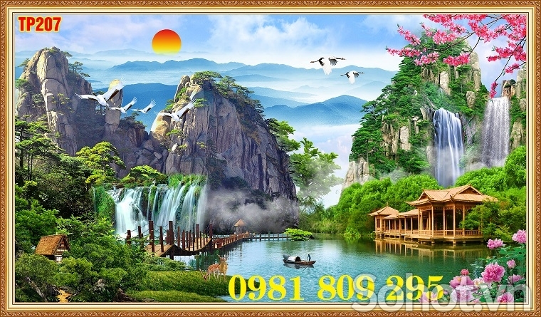 tranh 3d phong cảnh ốp tường
