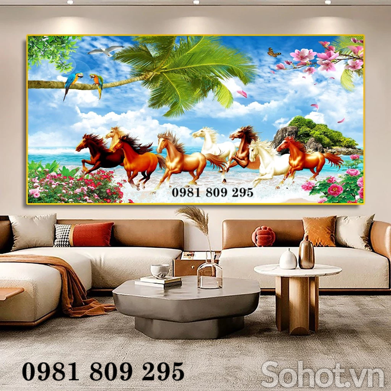Tranh gạch ốp tường phong thủy 3d