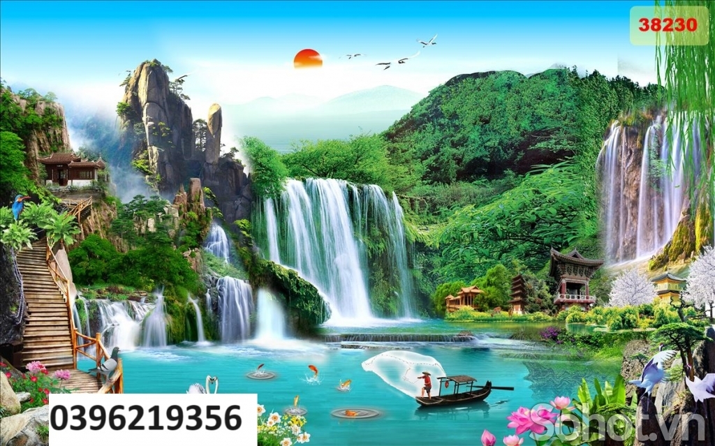 Tranh gạch đẹp 3d sơn thủy