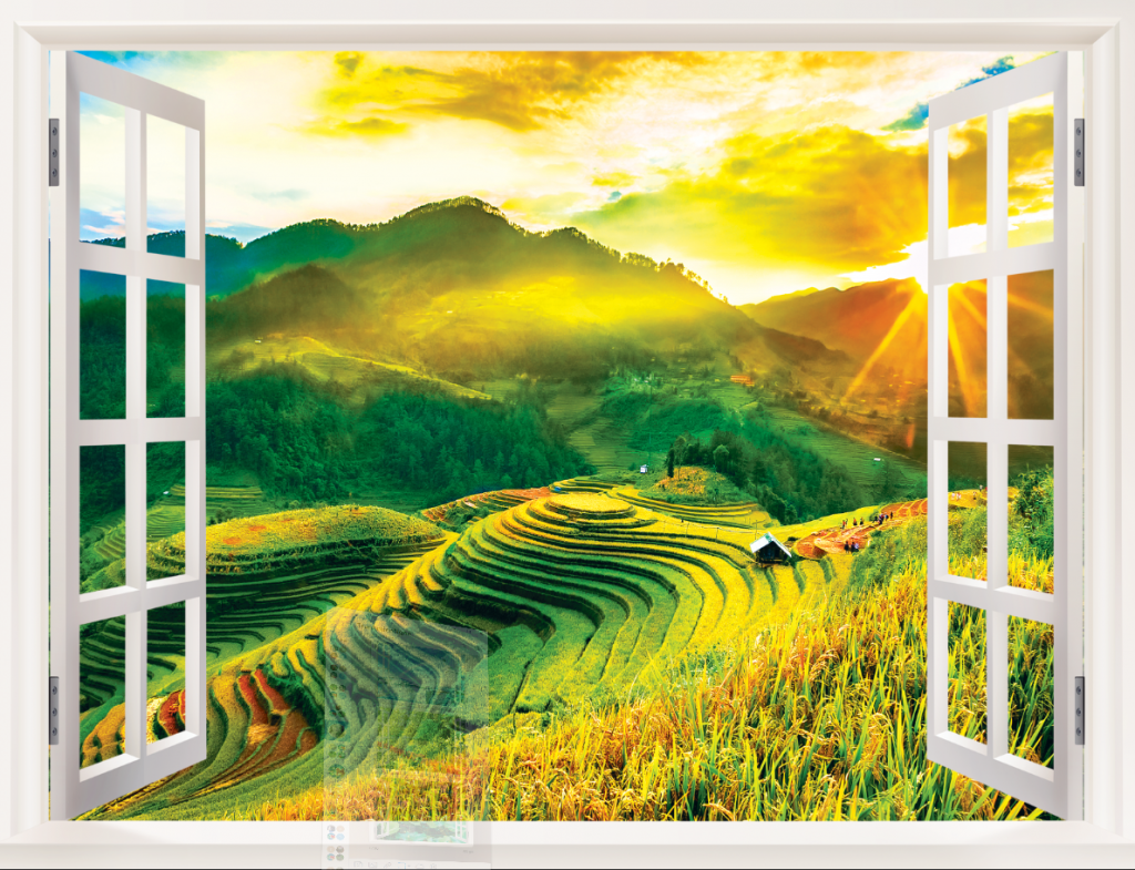 Tranh phong cảnh bình minh, tràn đầy NĂNG LƯỢNG, khởi đầu ngày mới - Hà Nội  