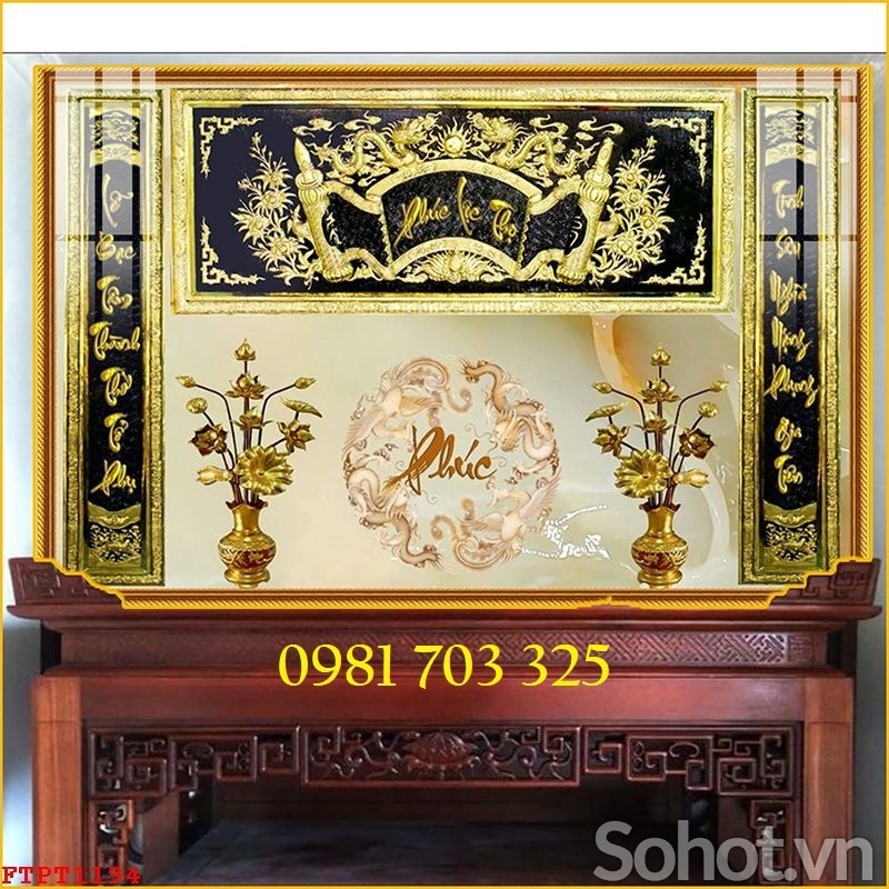 Tranh gạch 3D ốp nhà mồ, tranh phòng thờ