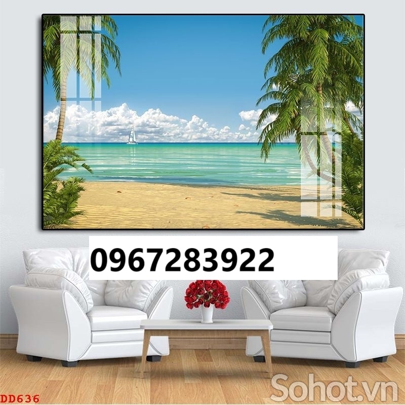 Gạch tranh 3d cảnh biển xanh