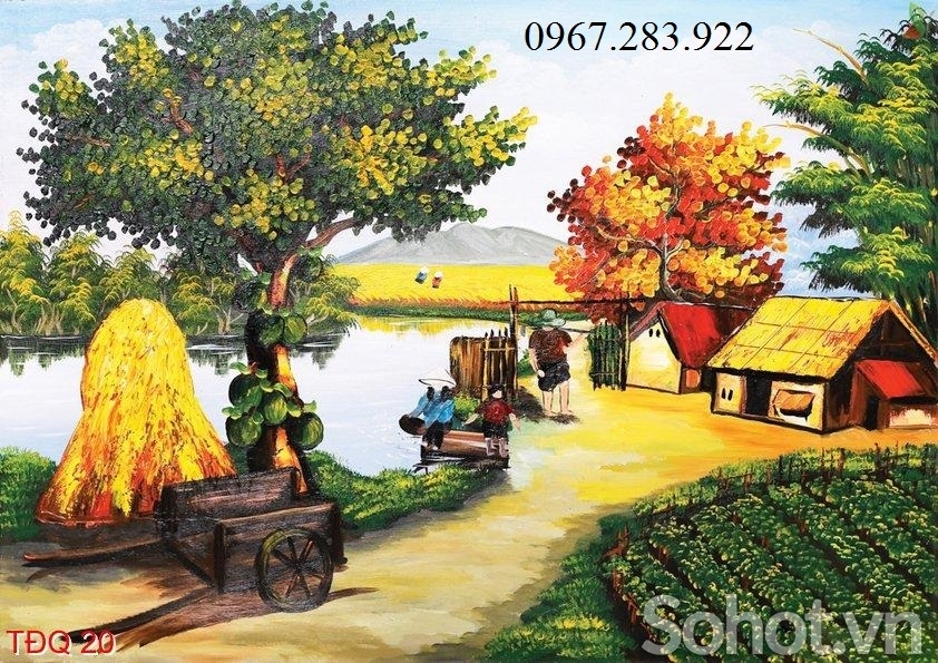 Gạch trang trí cảnh đồng quê