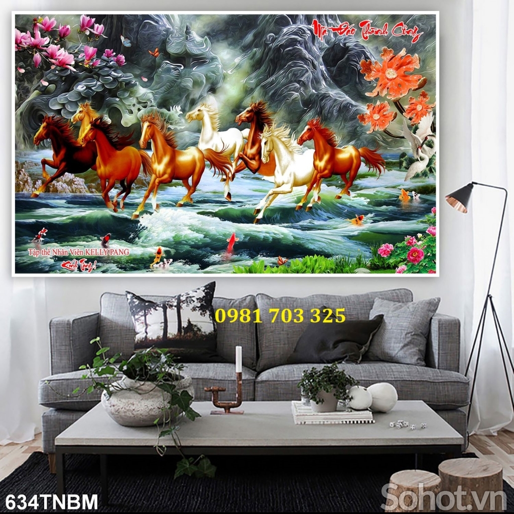 Gạch tranh ngựa đẹp 3d trang trí