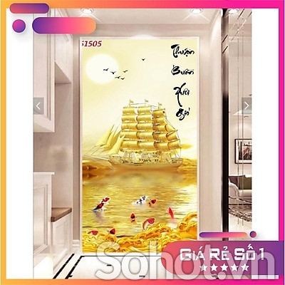 Tranh gạch thuận buồm xuôi gió 3d - KMN74