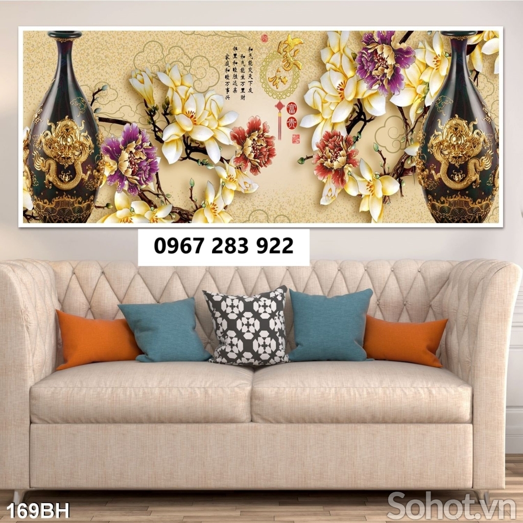 Gạch tranh 3D bình hoa gốm