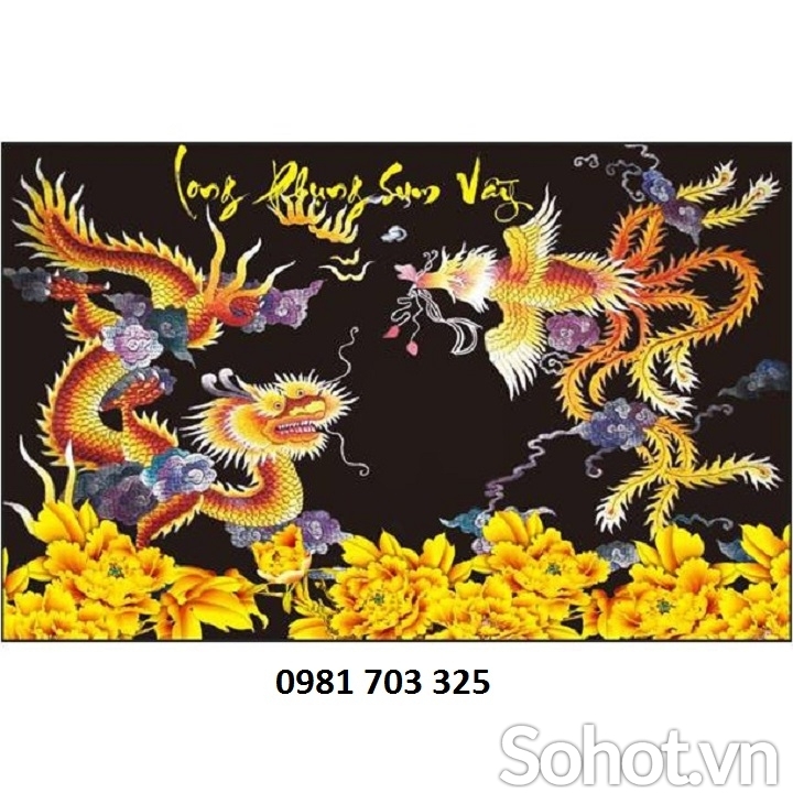 gạch tranh phong thủy- tranh rồng phượng