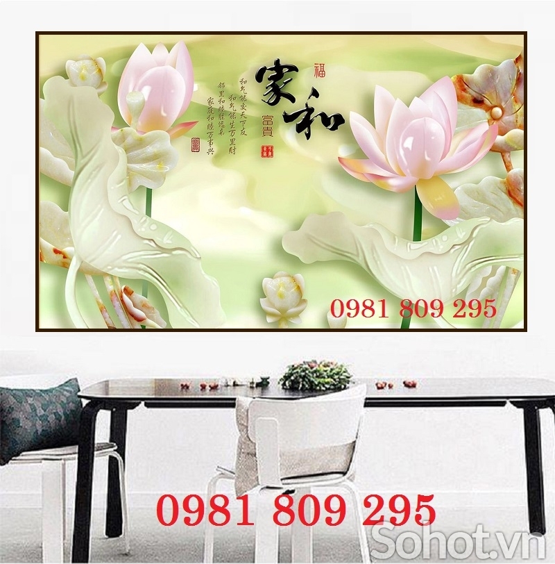 Gạch tranh hoa sen , tranh gạch ốp tường