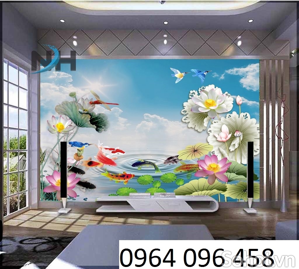 gạch 3d - tranh gạch 3d cá chép - àmv5