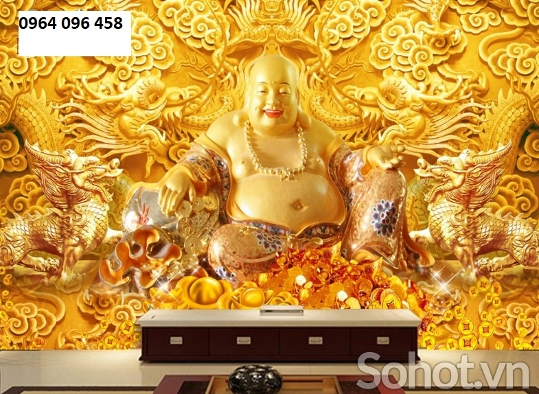tranh phật phòng thờ - tranh gạch 3d phòng thờ - DNV31