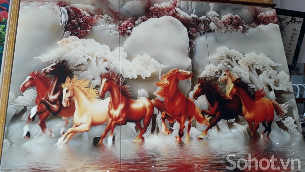 Tranh mã đáo thành công - tranh gạch 3d ốp tường - XCV7