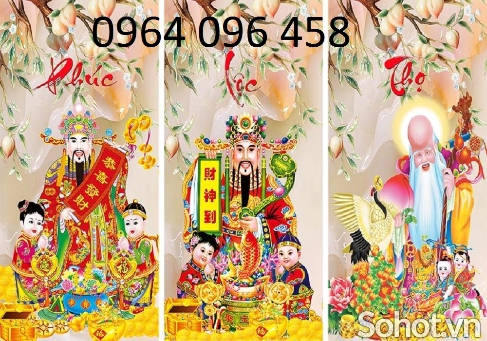 Tranh gạch 3d PHÚC - LỘC - THỌ - KCHBV5
