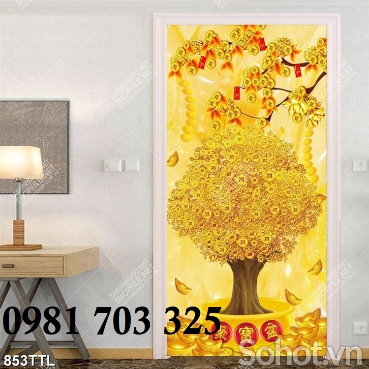 Tranh gạch , tranh cây kim tiền