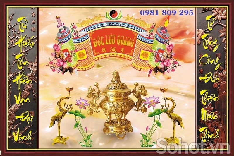 Gạch ốp tường trang trí 3d mới phòng thờ