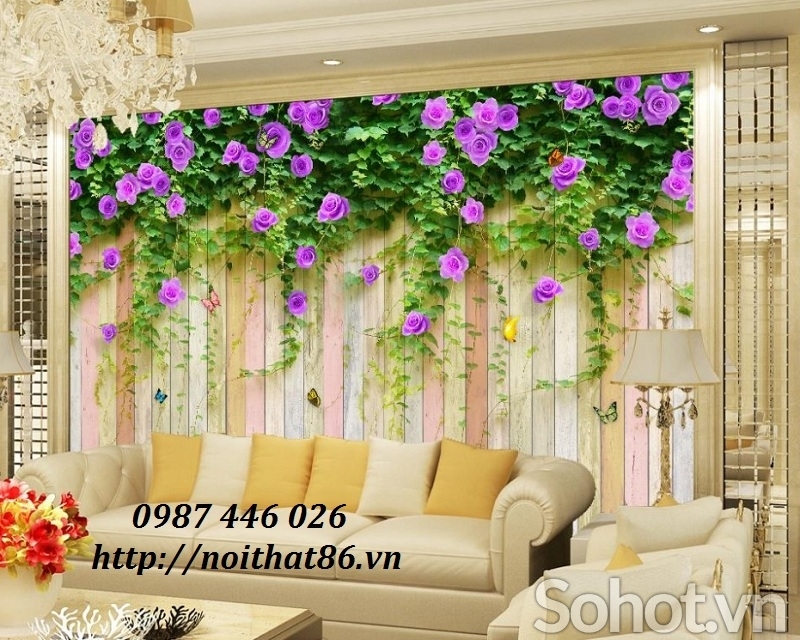 Tranh gạch men hoa hồng leo HP823