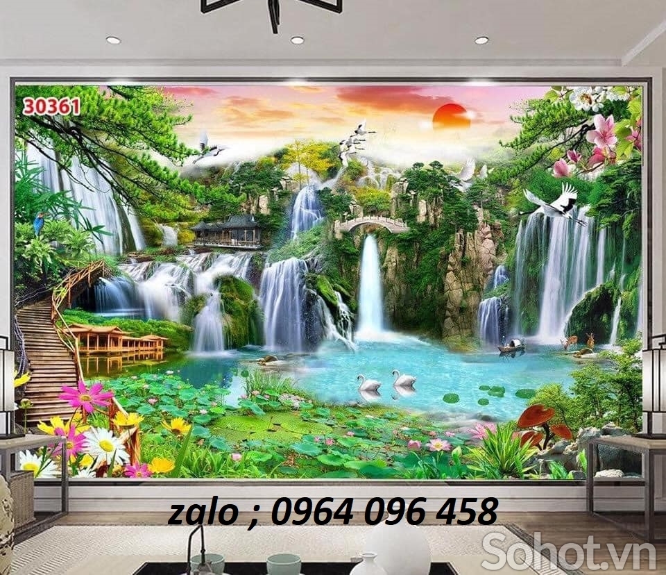 Tranh gạch 3d ốp tường phong cảnh thiên nhiên 3d - 033XCV