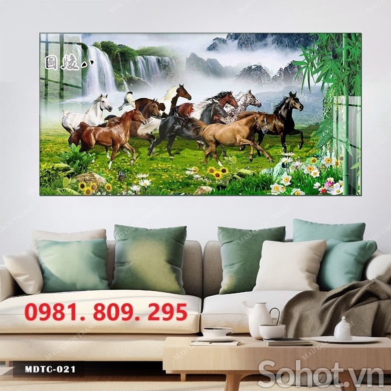 Gạch tranh mã đáo thành công 1,2x1,8m DU599