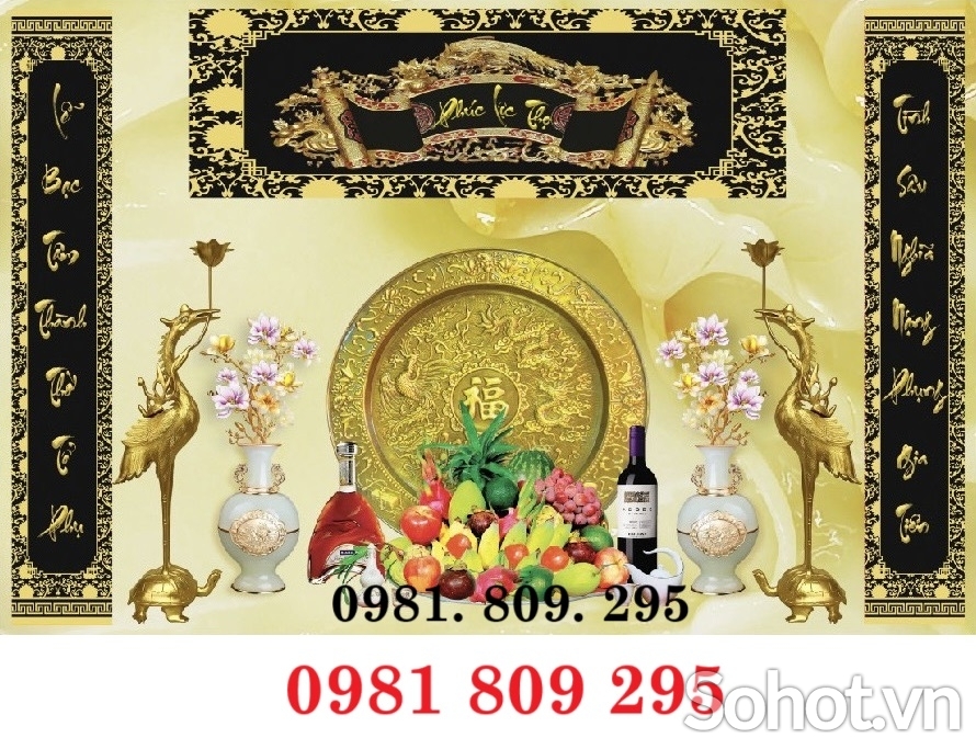 Gạch tranh trang trí phòng thờ