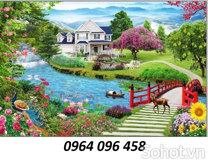 Tranh gạch 3d phong thủy mệnh mộc - HNMM94