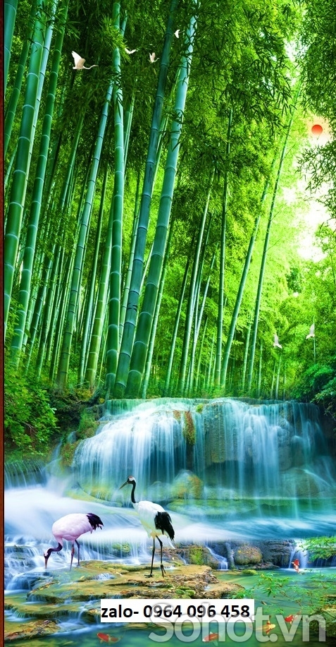 Tranh gạch ốp tường phong cảnh khổ đứng 3d - UN887