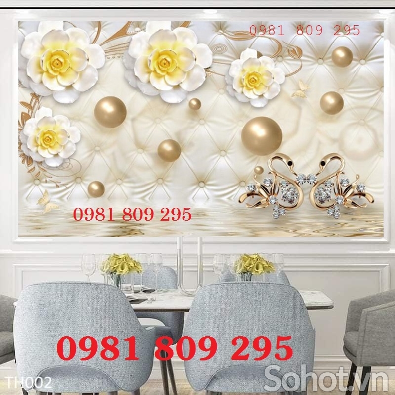 Tranh gạch 3d sứ ngọc ốp phòng khách