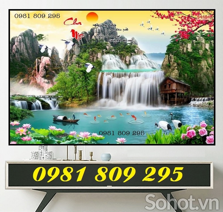 Tranh gạch 3d thiên nhiên thác nước HP847
