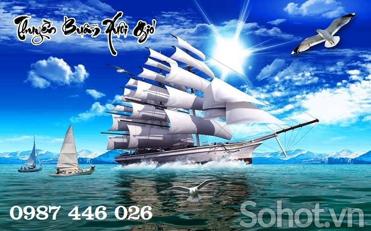 Tranh gạch men thuyền buồm HP2432