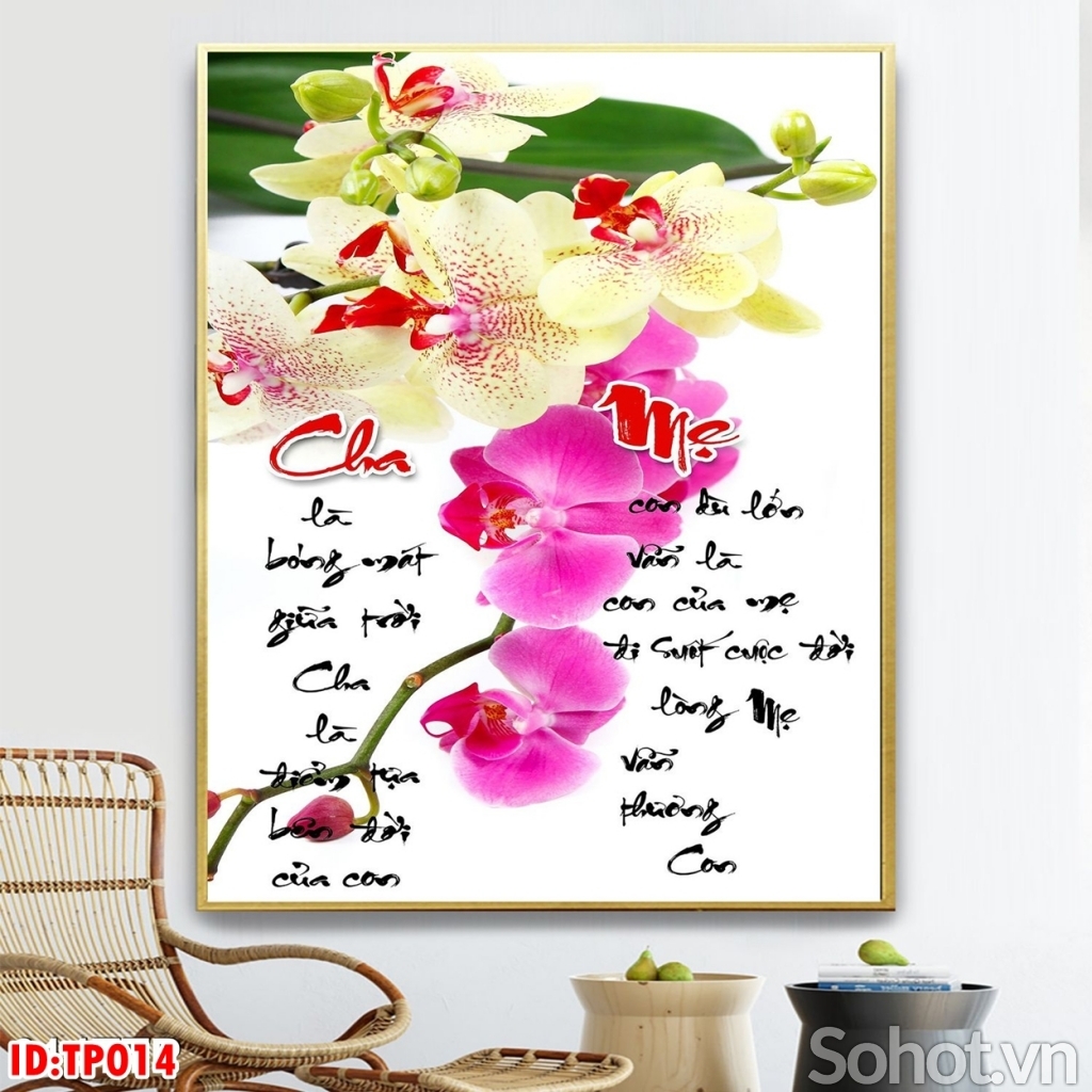 Tranh dán tường phòng khách - tranh thư pháp