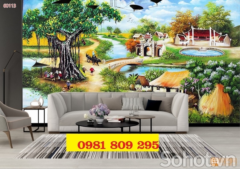 Gạch 3d làng quê ốp tường HP4998