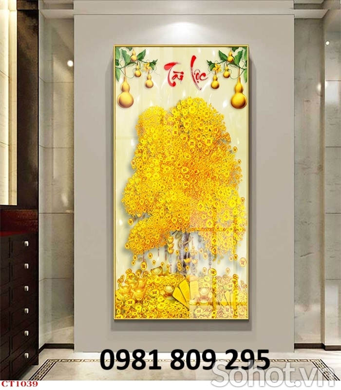 Tranh phong thủy - gạch tranh 3D kim tiền