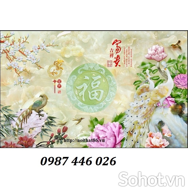 Tranh ốp tường chim công HP86282