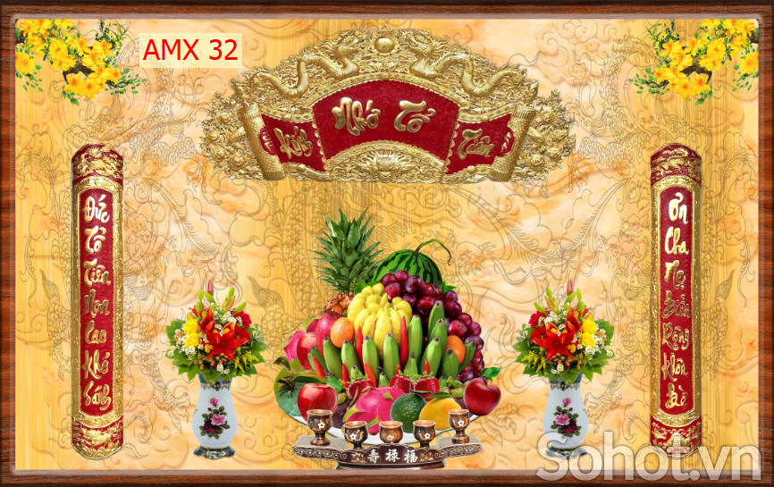 Tranh phòng thờ - gạch tranh 3D