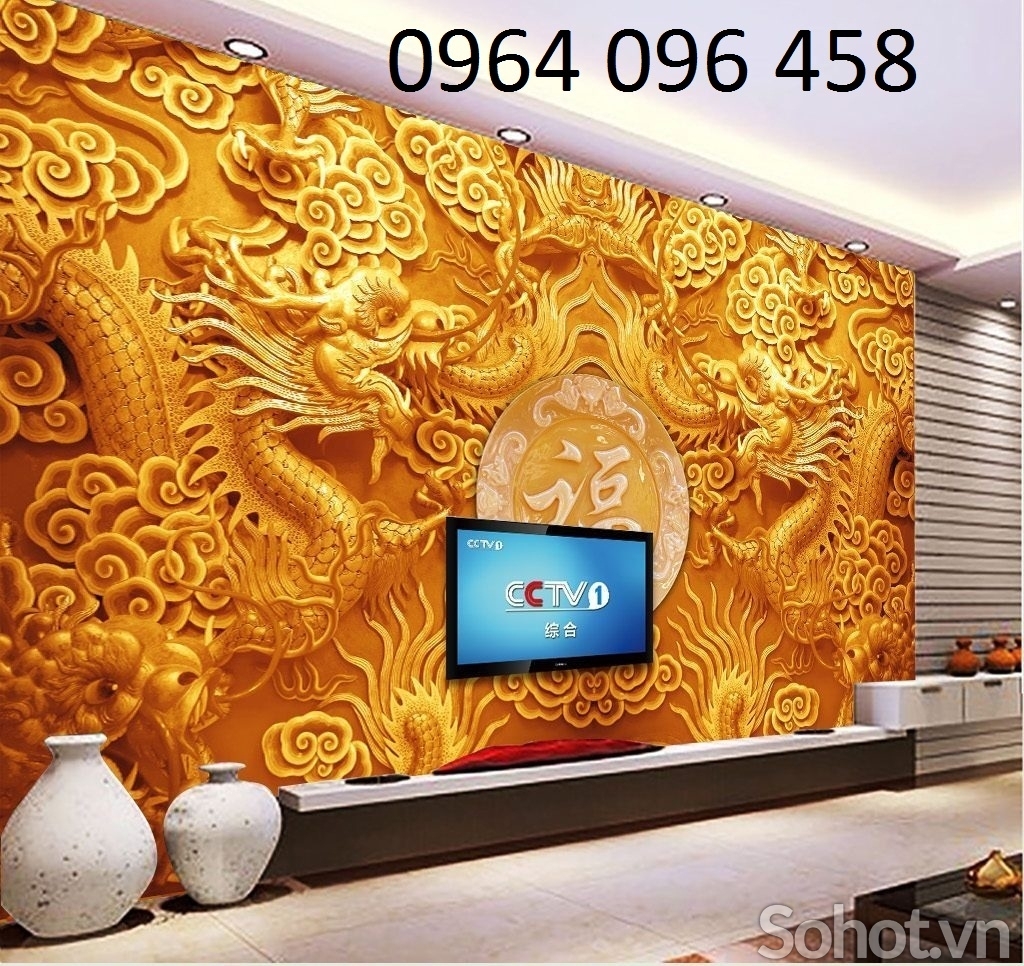 Tranh gạch 3d rồng vàng - FXSX33