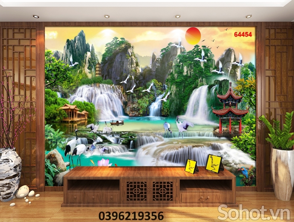 Tranh gạch 3d sơn thủy trang trí