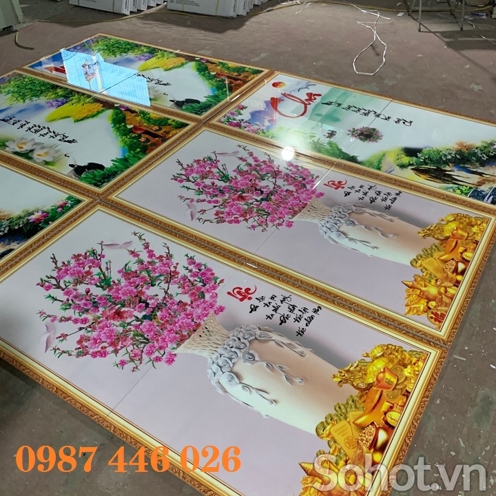 Gạch ốp tường- tranh gạch men đẹp phòng khách HP9822