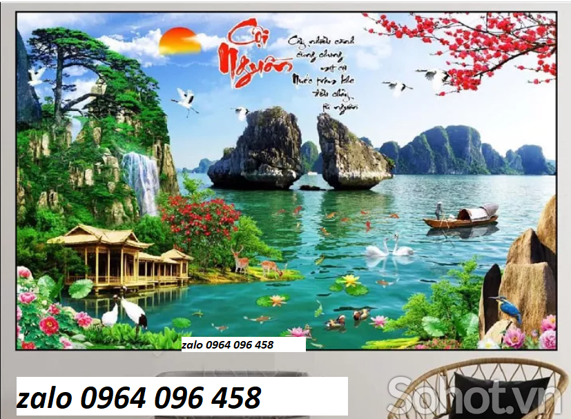 Tranh gạch men 3d trang trí phòng khách - 6BVCX