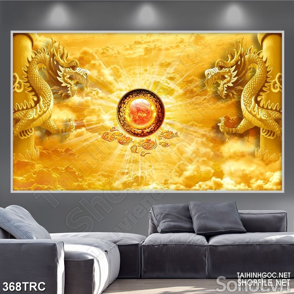 Tranh gạch 3d rồng phượng - 098BN