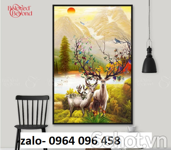 Tranh gạch 3d phong thủy phòng khách - SFC64