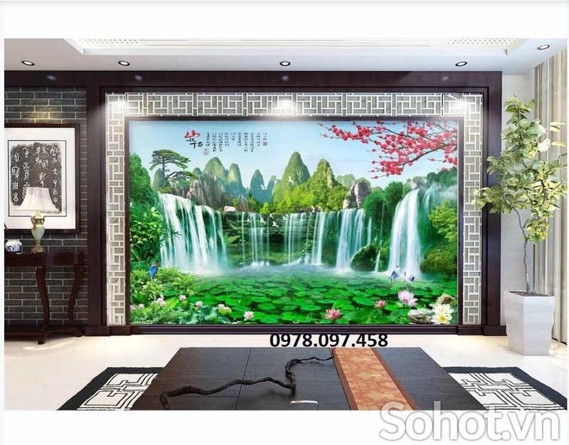 Gạch tranh 3D phòng khách