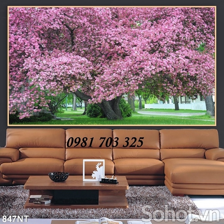 Tranh gạch 3D trang trí hình vườn hoa