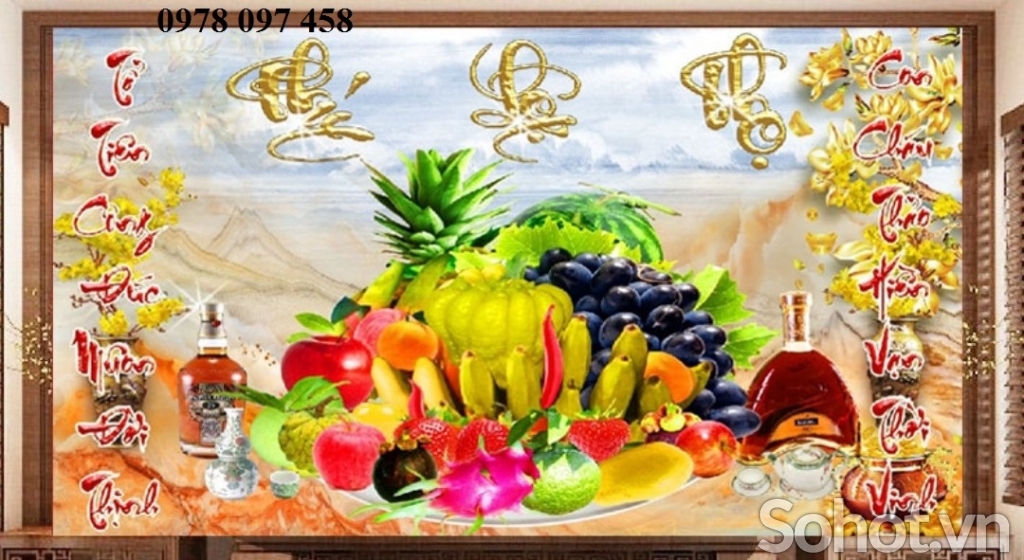 Tranh phòng thờ - tranh gạch 3D
