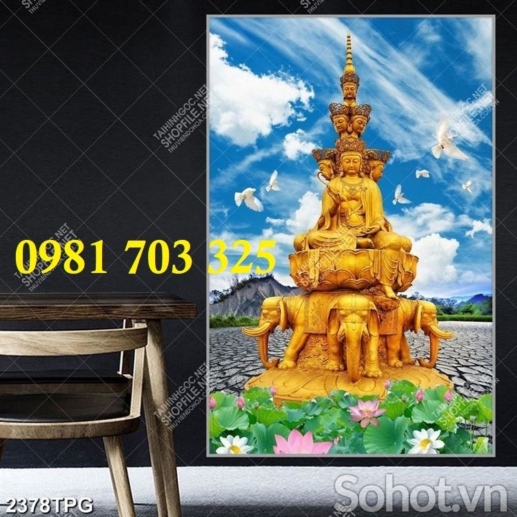 Gạch tranh đẹp Phật ca trang trí 3d