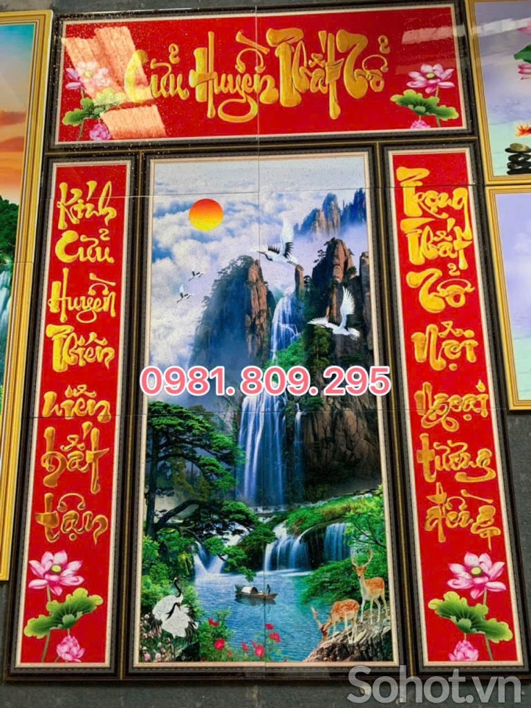 Tranh gạch ốp tường cho phòng thờ 3d