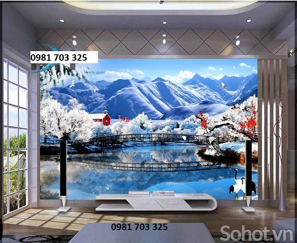 Tranh gạch phong cảnh 3D ốp tường
